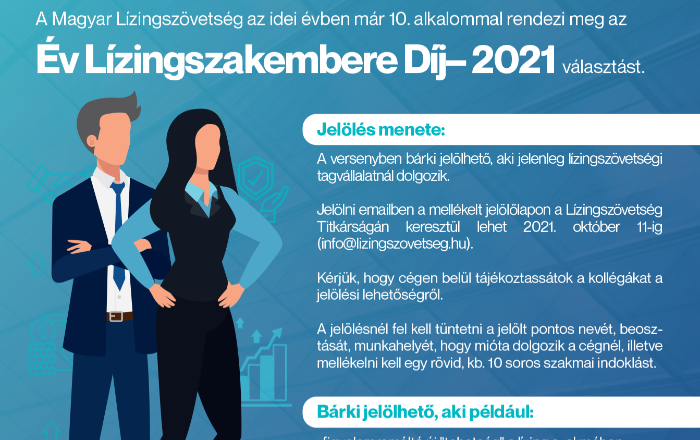 Év Lízingszakembere 2021 - indul a jelölés!